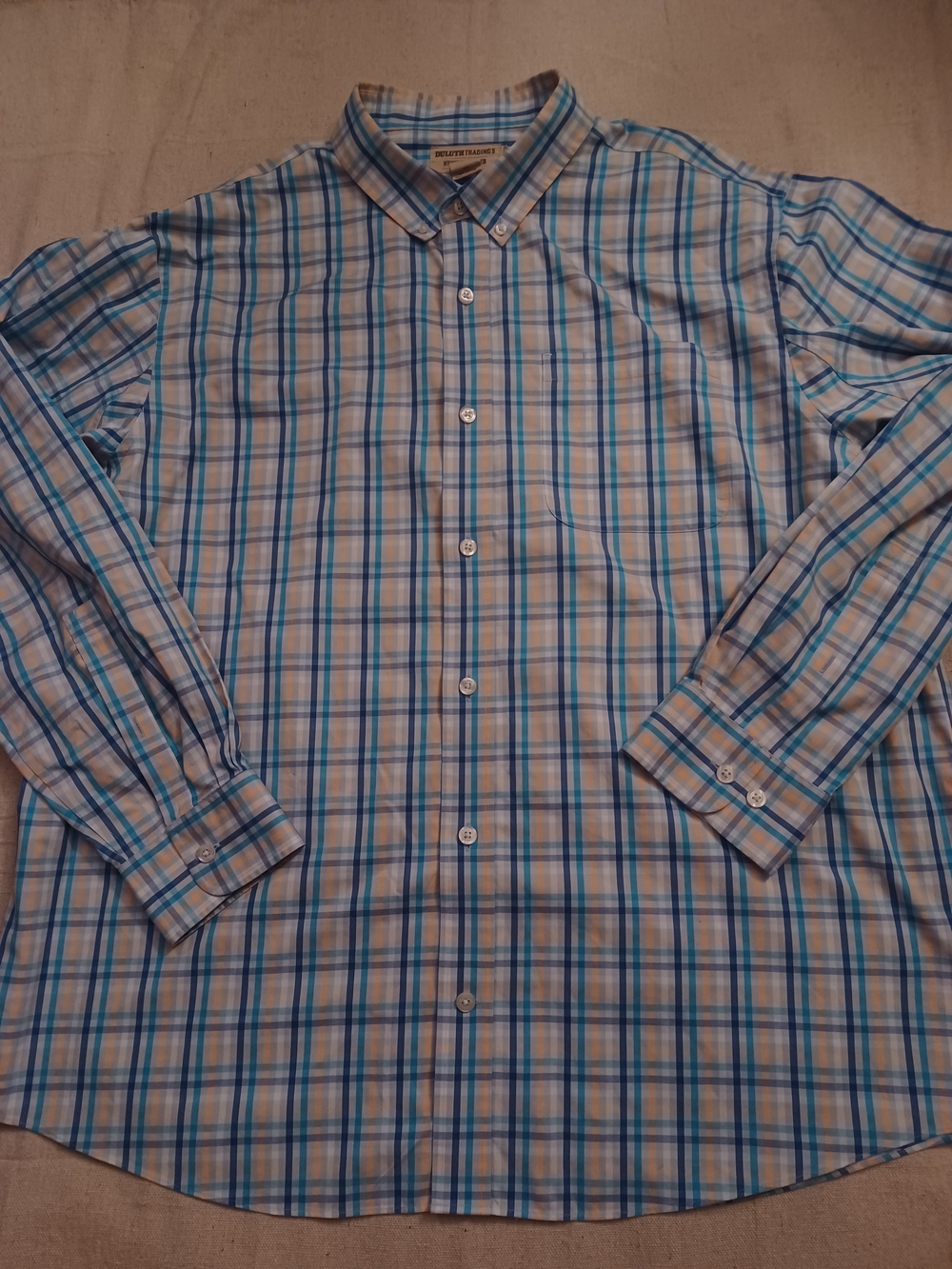Duluth Trading Co Wrinkle Fighter Button-Down Shirt Men's Size XL